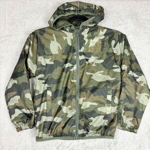 Lands End Boys Camouflage Hooded Windbreaker‎ Jacket Size L/7